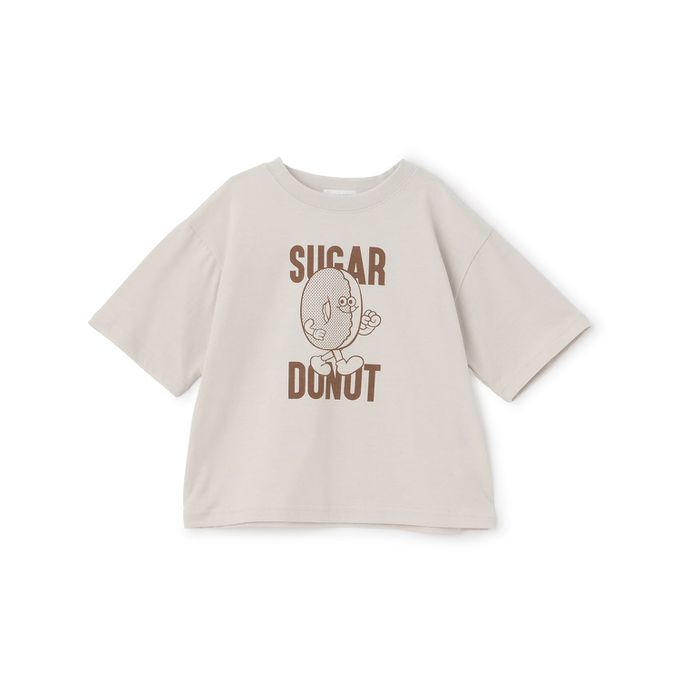 日本 b-ROOM - 防污速乾簡約印花短袖上衣-披薩-紅