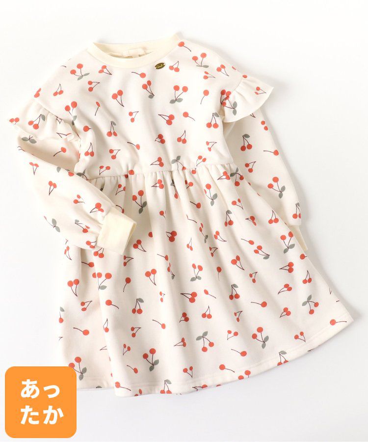 日本 apres les cours - [推薦]內刷毛溫暖荷葉長袖洋裝-丹寧-海軍藍