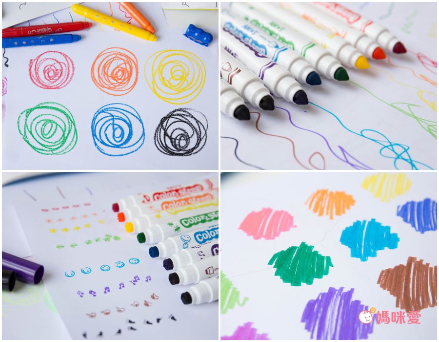 輕輕一擦就乾淨【韓國 AMOS 水洗蠟筆】三合一畫法超豐富