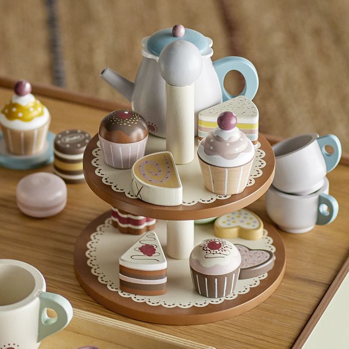 Bloomingville - 甜心時光 木製蛋糕架玩具13件組
