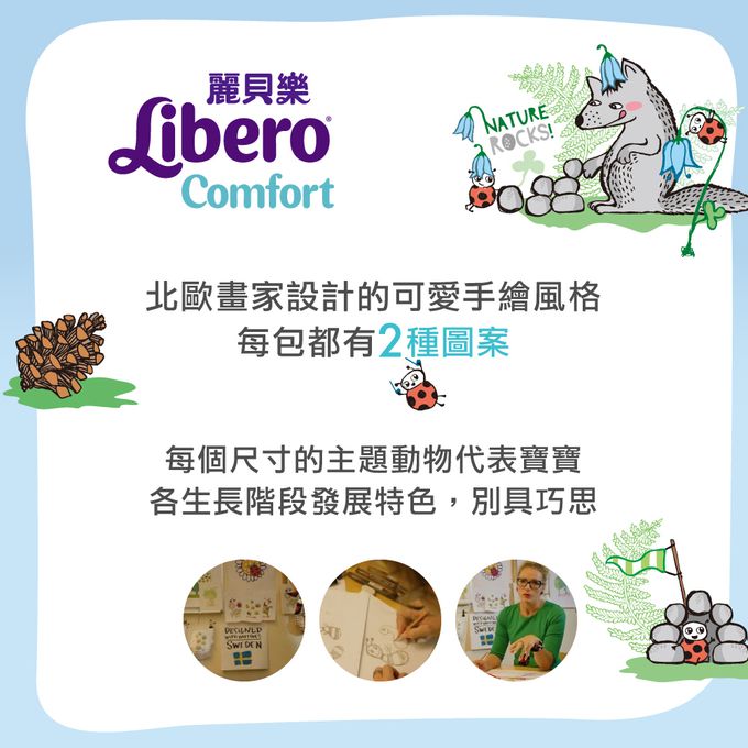 麗貝樂 Libero - 新生禮盒/綠色環保升級/嬰兒尿布/紙尿褲Comfort-Comfort黏貼型 (NB1包+3號S2包)-新生禮盒2號NB1包+Comfort黏貼型3號S2包(內含贈品隨機出貨)