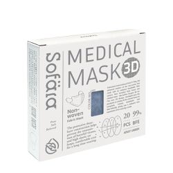 舒芙氧Sofära - 成人3D立體口罩-法式藍-20入/盒