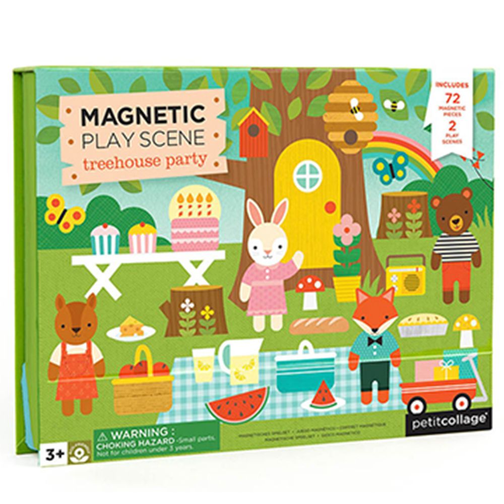 美國 Petit Collage - 磁鐵場景遊戲盒-歡樂樹屋