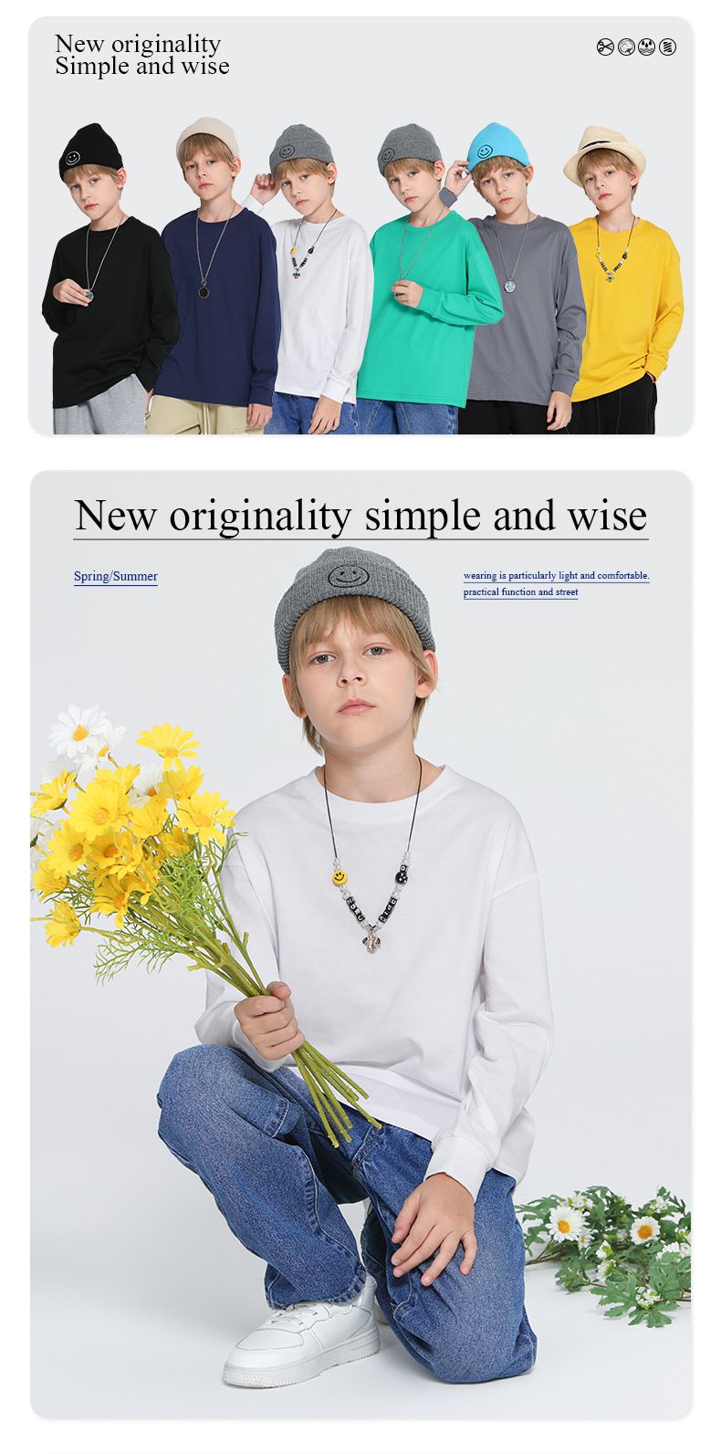 純棉基礎款長袖上衣-白色