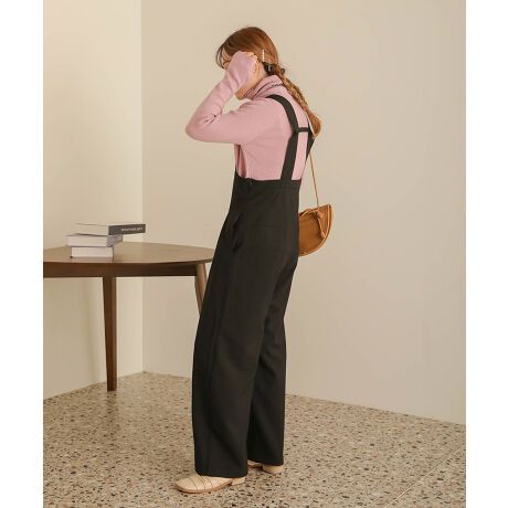 日本 Bab - 文藝少女歐風吊帶褲-格紋-卡其