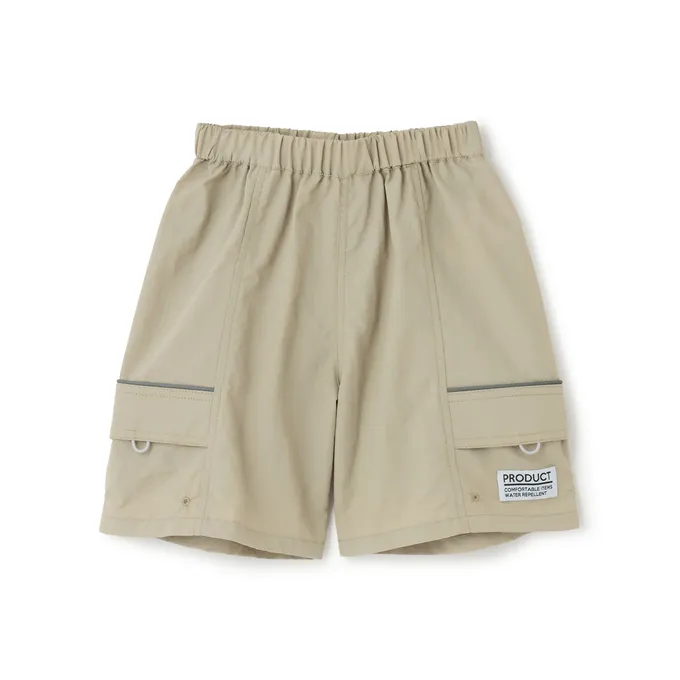 日本 b-ROOM - 抗汙防潑水 機能玩耍側口袋短褲-黑