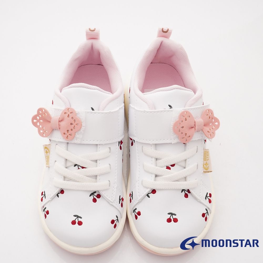 Moonstar日本月星 - 可愛櫻桃休閒機能款(中童段)-休閒鞋-白色
