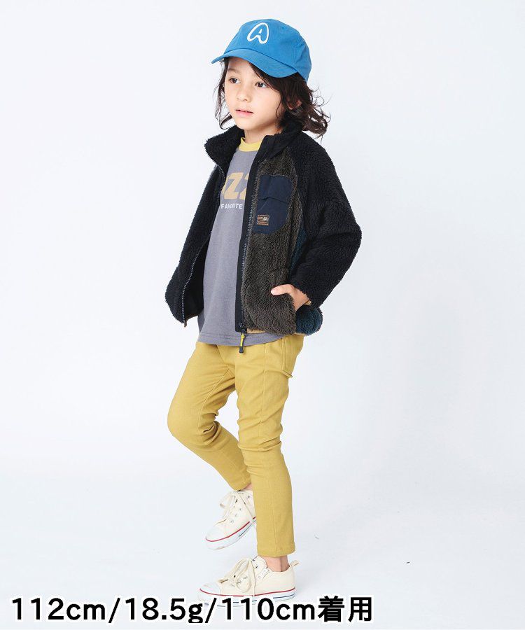 日本 BREEZE - 微立領泰迪熊保暖外套-迷彩-灰綠