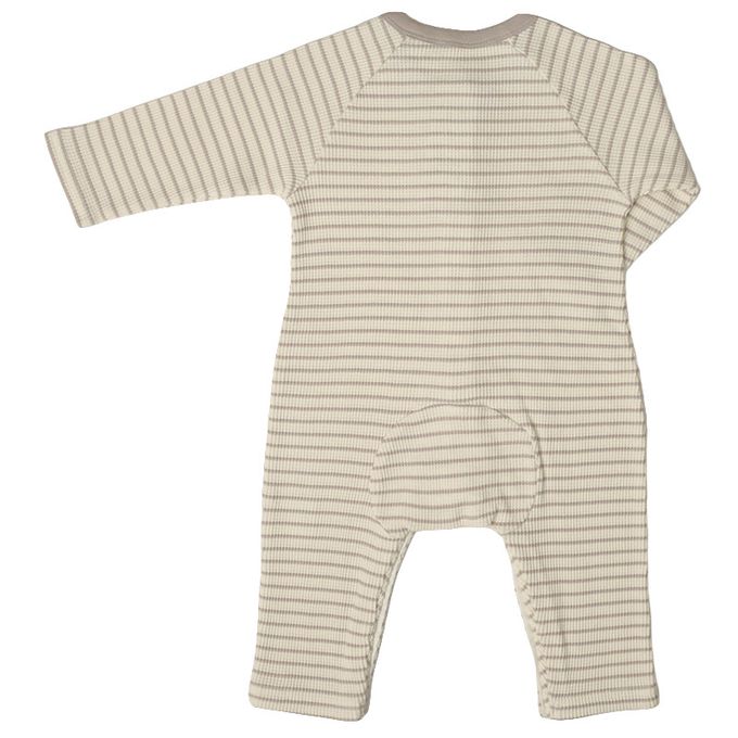 akachan honpo - 長袖兔裝-橫紋-米白色