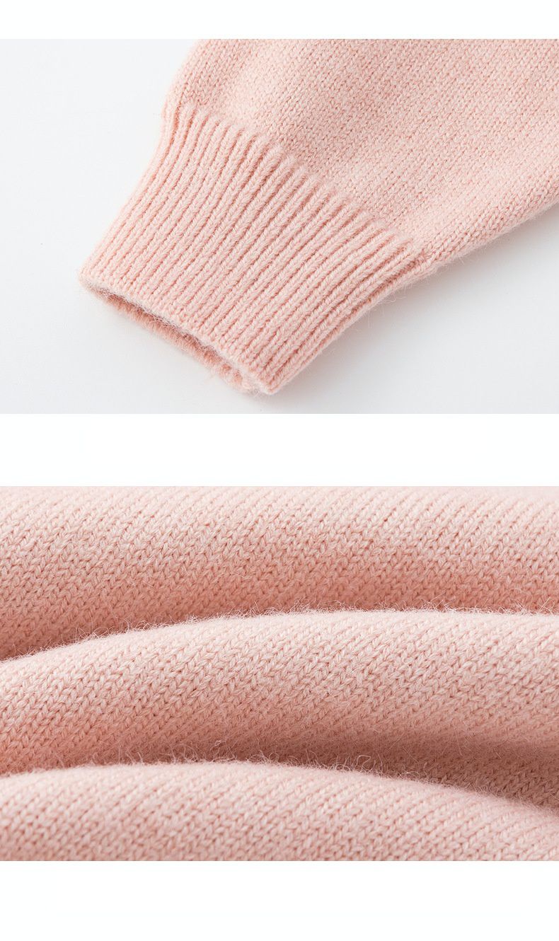 北歐圖騰木耳花邊細針織毛衣-紅色