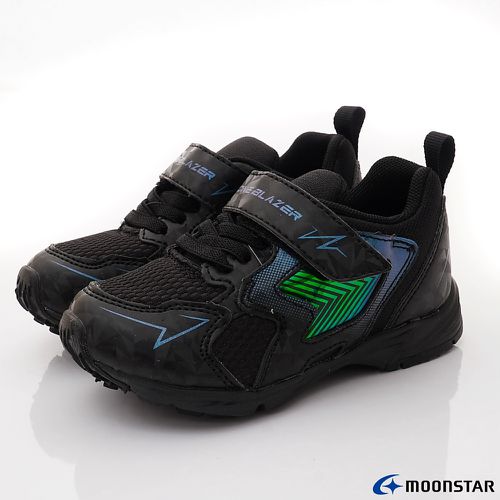 Moonstar日本月星 - 月星閃電電燈競速童鞋-ZB11126黑(中小童段)-機能運動鞋-黑