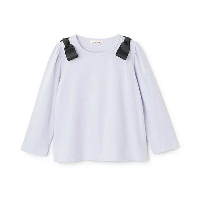 日本 Lycee mine - 100%棉 夢幻蝴蝶結長袖上衣-水藍