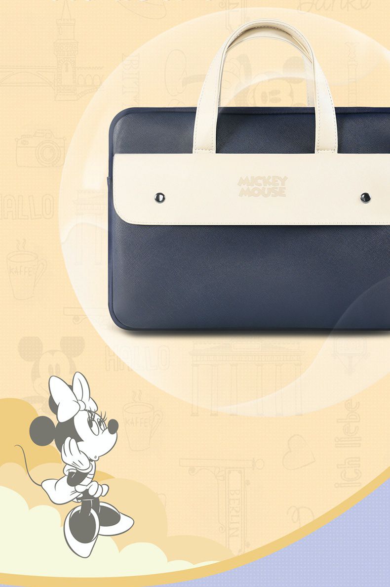 迪士尼手提電腦包-MICKEY MOUSE-深藍+米白