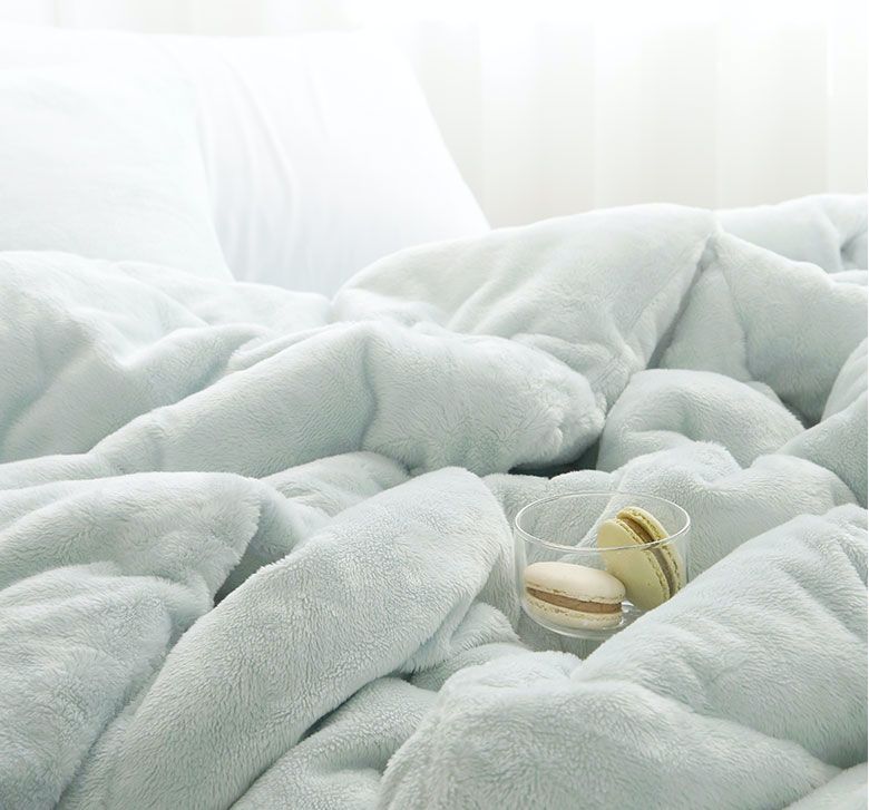 韓國 FLORA - 5mm雙面超細短絨毛棉被(冬被)-湖水綠