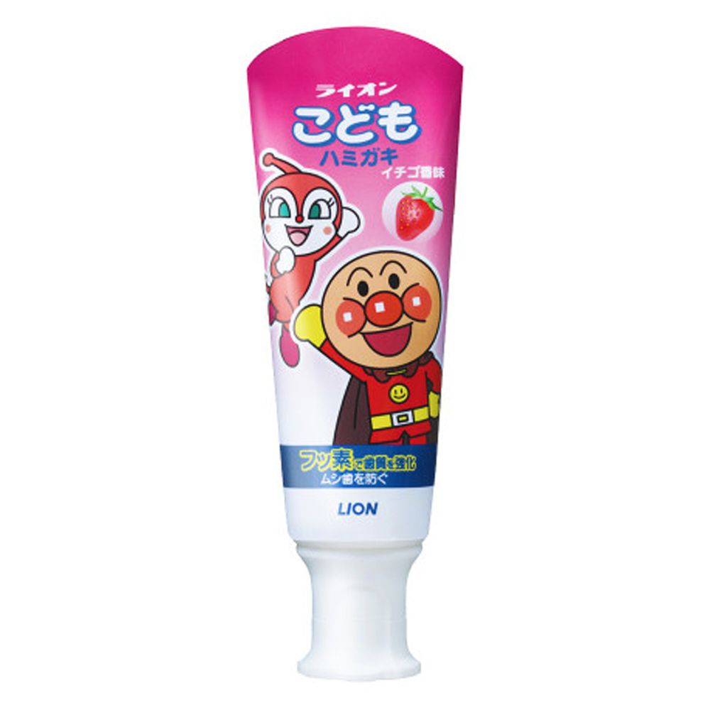 日本 LION 獅王 - 日本獅王麵包超人牙膏-草莓-6入