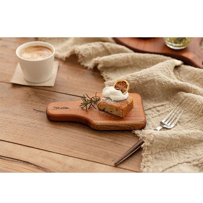 韓國 SSUEIM - 桃花心木製把手迷你砧板/托盤20x10-2件組