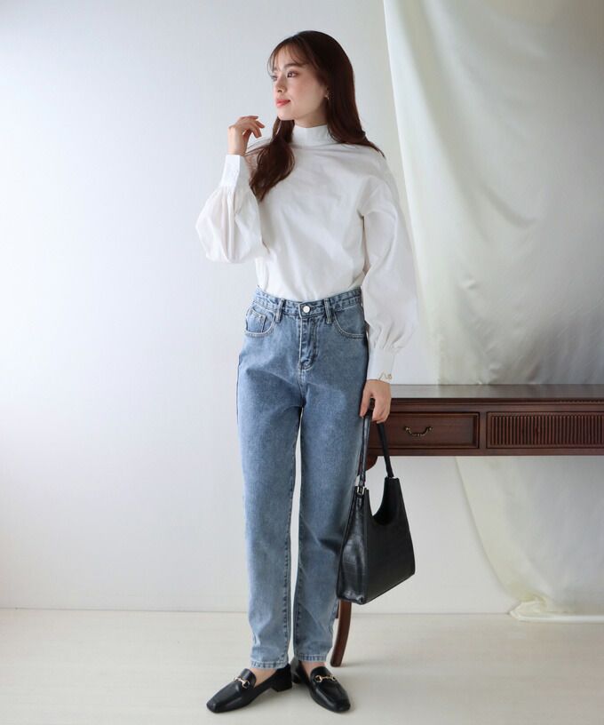 日本 BLUE EAST - 前後2way大蝴蝶結綁帶長袖襯衫-白