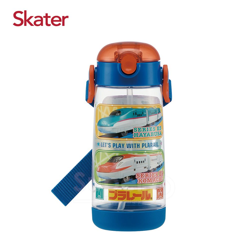 日本 SKATER - 兒童PET吸管水壺(480ml)-新幹線