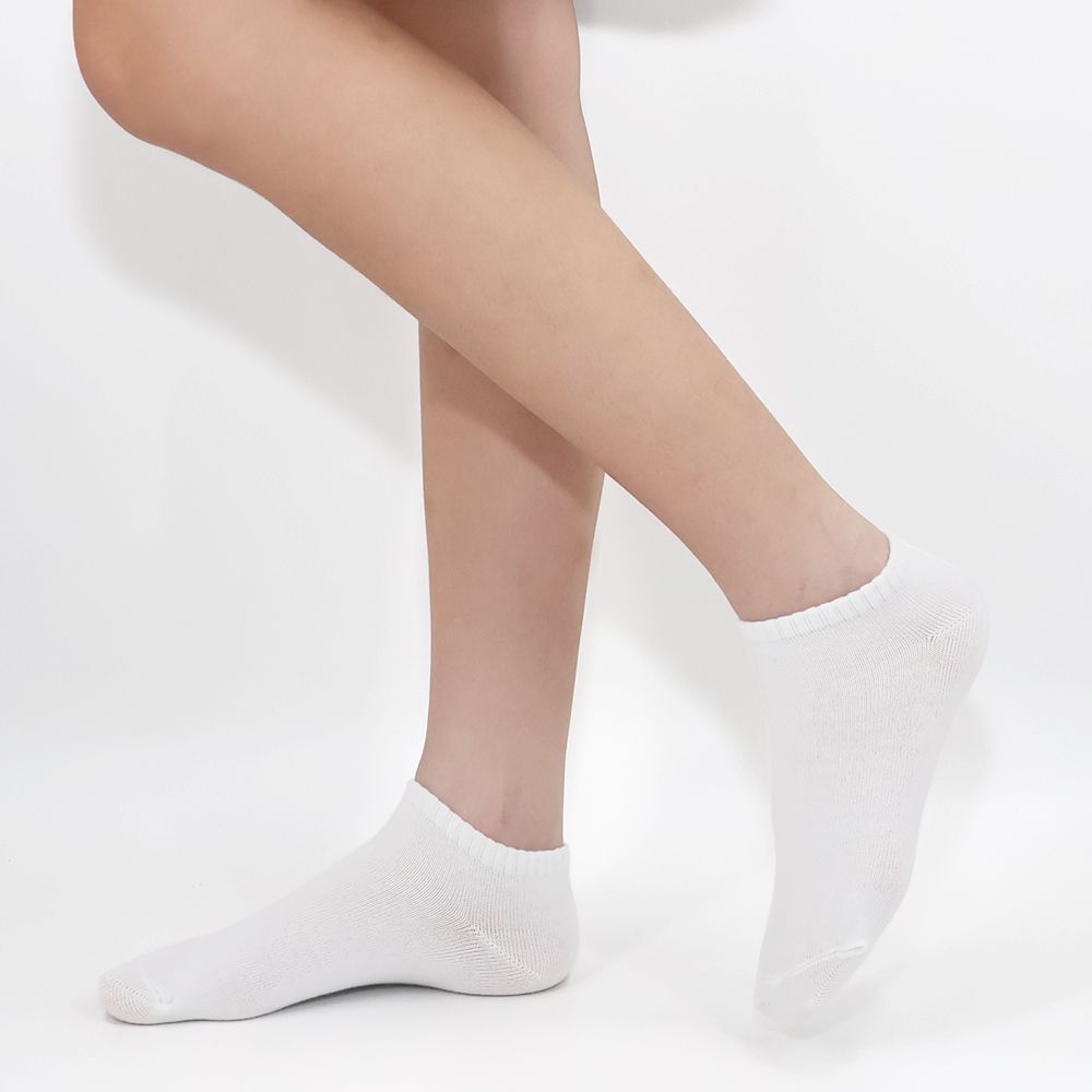 GIAT - 12雙組-台灣製舒適透氣素面休閒襪-船型襪款-白色 (FREE)