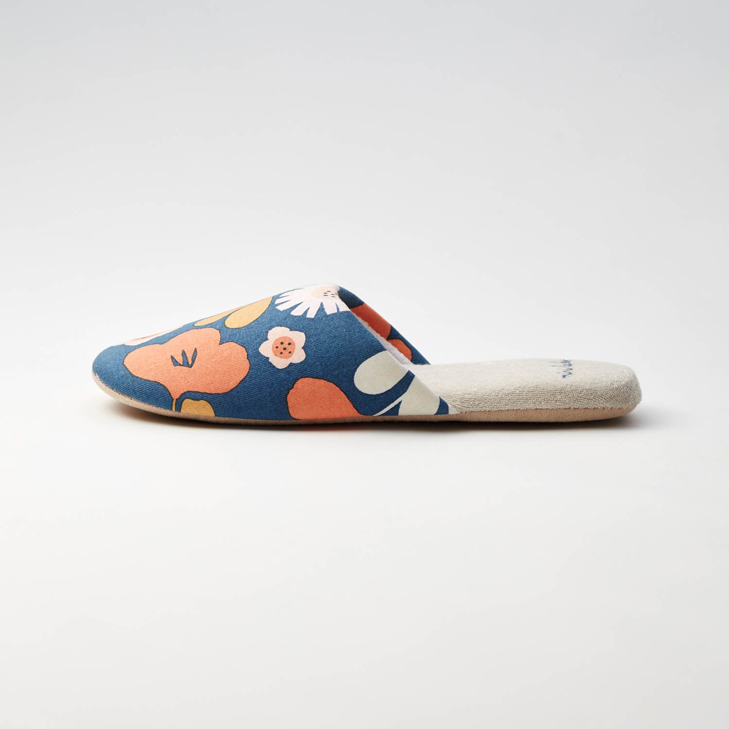 日本千趣會 - mini labo 法式浪漫室內拖鞋-鳥語花香-水藍 (23-25cm)