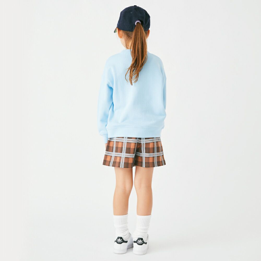 日本 evercloset - 純棉裏毛英文字大學T-水藍