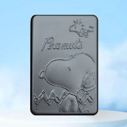 史努比 - SNOOPY 20W PD超薄磁吸無線快充行動電源 10000mAh-浮雕微笑-深灰
