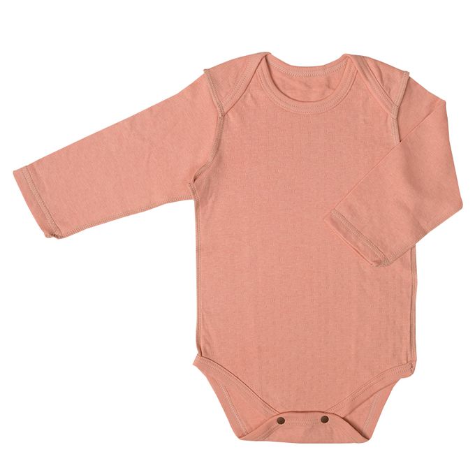 akachan honpo - 長袖套頭包屁衣2件組-蓬鬆棉 兔子-粉紅色