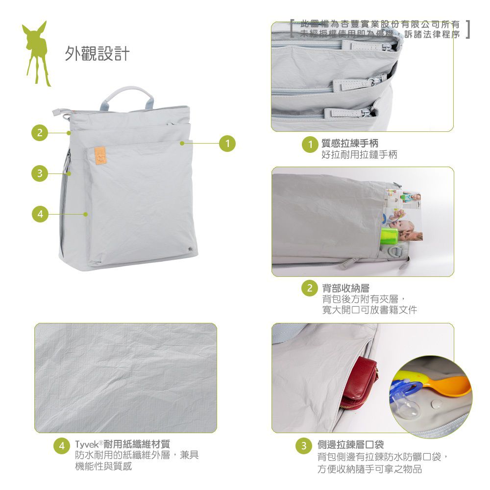 德國 Lassig - 復刻太空後背媽媽包-太空灰-含尿布墊+推車掛勾+保溫瓶收納包