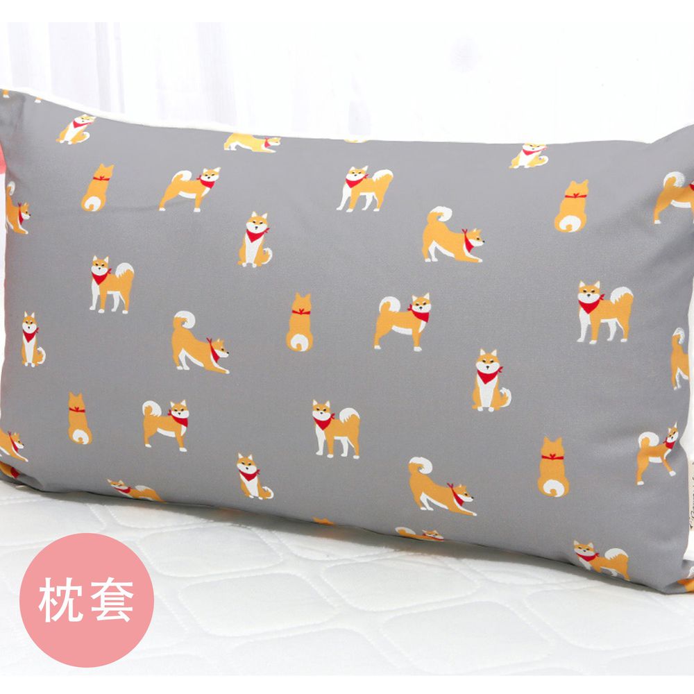 韓國 Coney Island - 雙面材質(純棉+顆粒)枕套-領巾柴犬 (50X30cm)-枕套*1