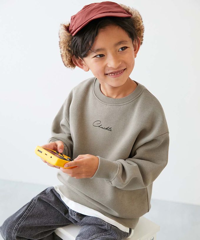 日本 devirock - 熱銷定番 裏起毛落肩大學長袖上衣-天文學-灰黑