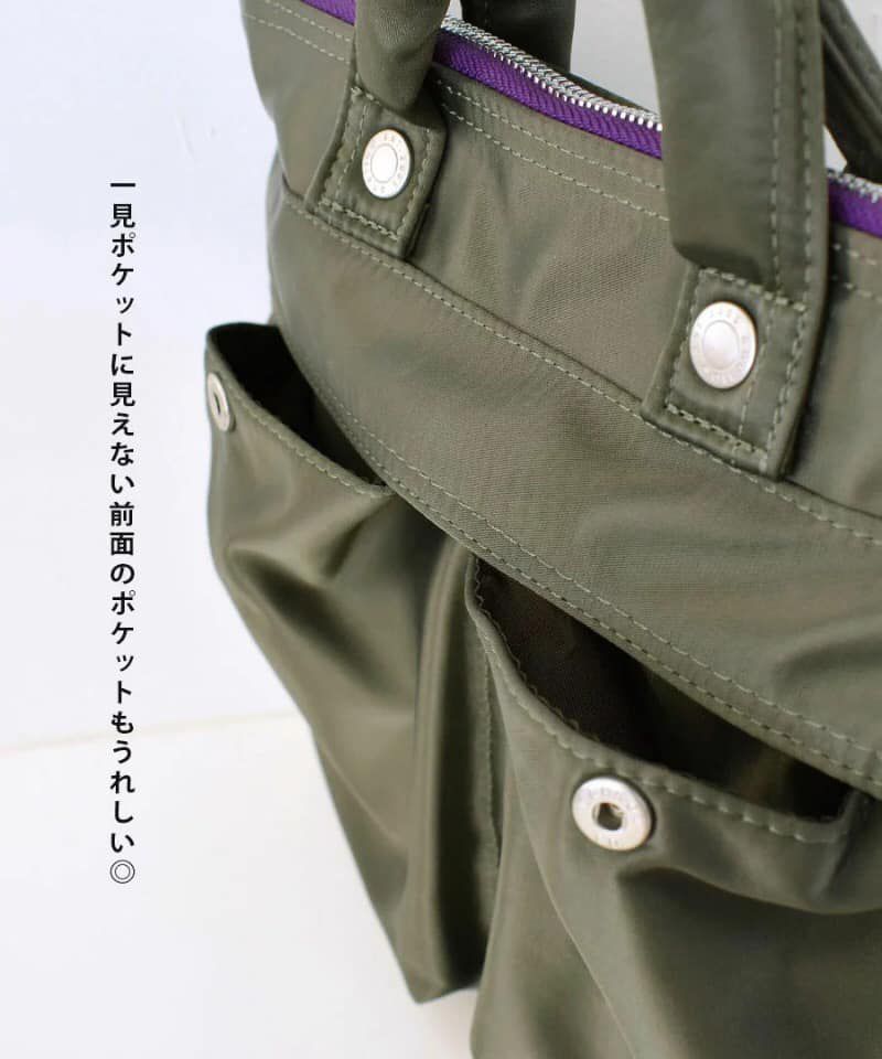 日本 Anello - 2way 高密度尼龍防潑水肩背包-橄欖綠 (26cm×25.5cm×4.5cm)