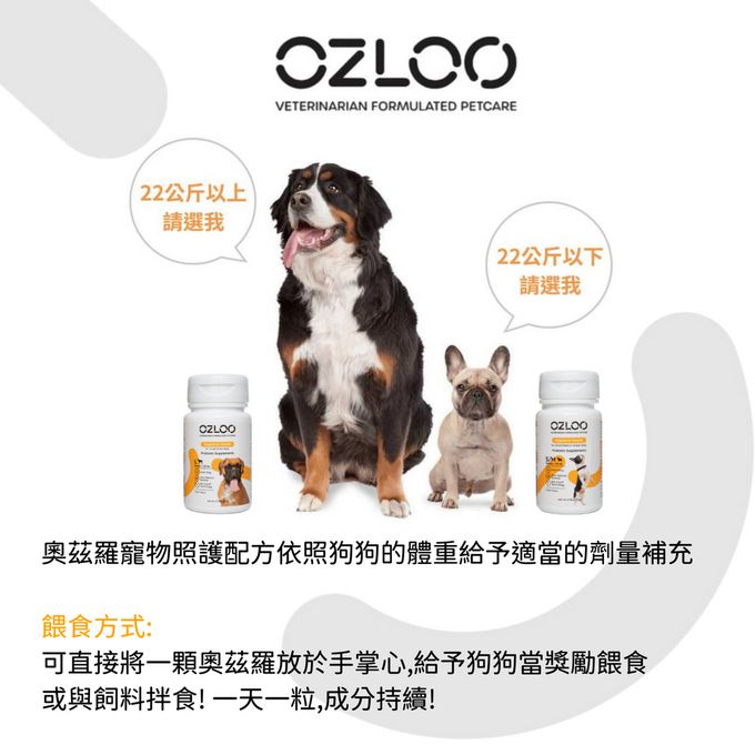 OZLOO奧茲羅 - 消化系統保健 中小型犬 60顆 兩個月份量(益生菌/維持腸道健康)