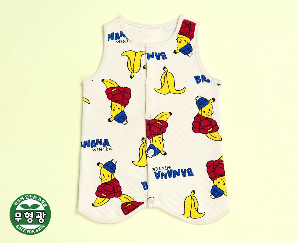 韓國 Mellisse - 韓製鋪棉保暖防踢被-毛毯香蕉