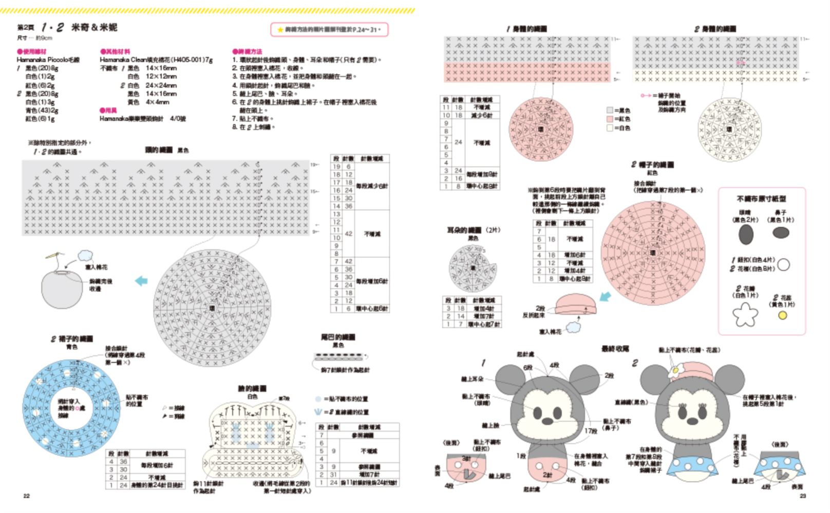迪士尼可愛角色鉤織小玩偶