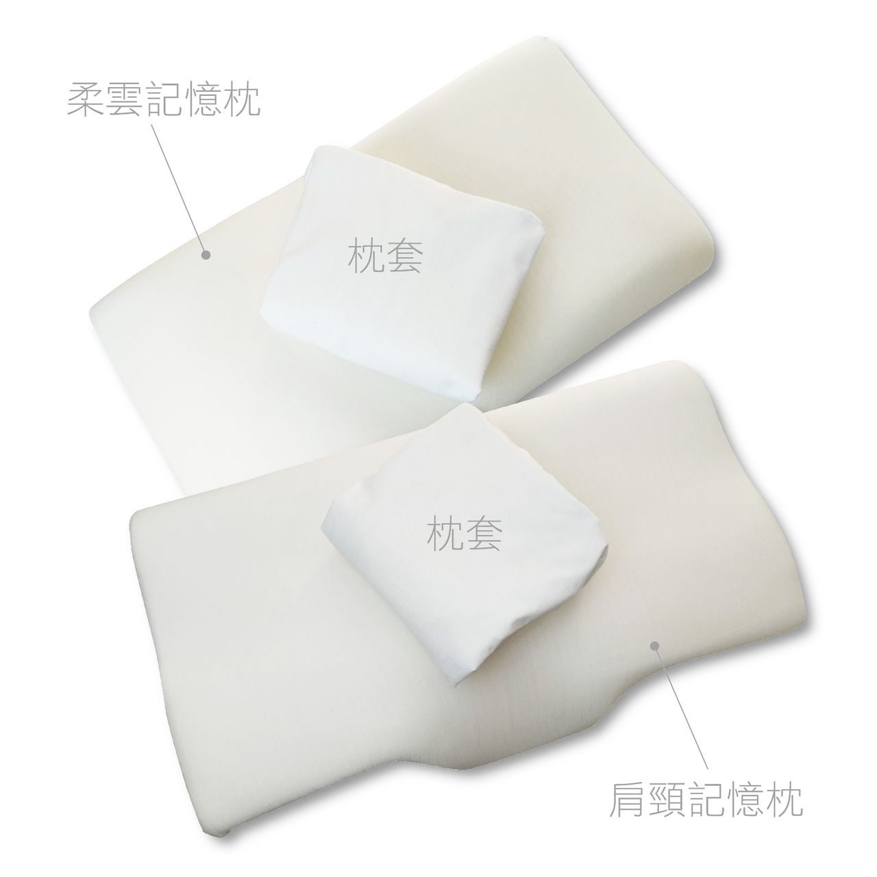 Fotex 芙特斯 - 【防蟎記憶枕】柔雲款(一對2顆)含外層物理性防螨套 釋壓枕頭 過敏患者專用 (64x40x12cm)