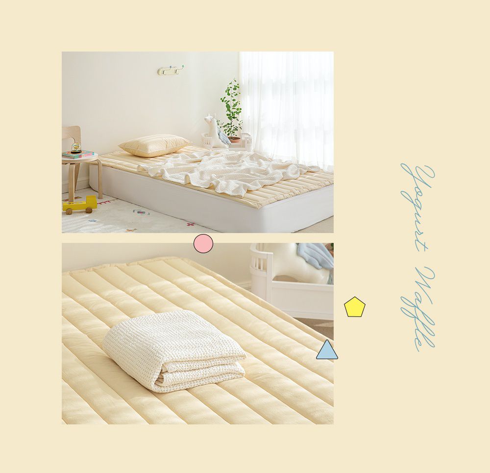 韓國 Maatila - (兒童款)天絲莫代爾鬆餅被毯-原味優格 (130X170cm)