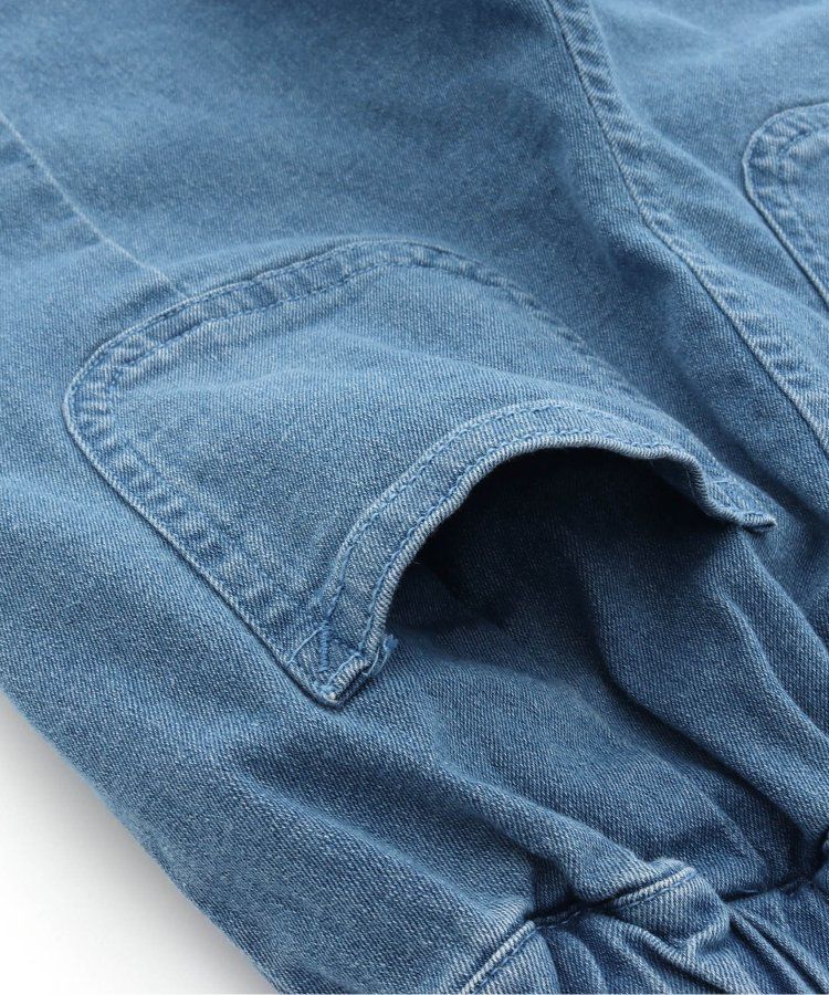 日本 apres les cours - 涼感素材下擺開叉8分褲-牛仔藍