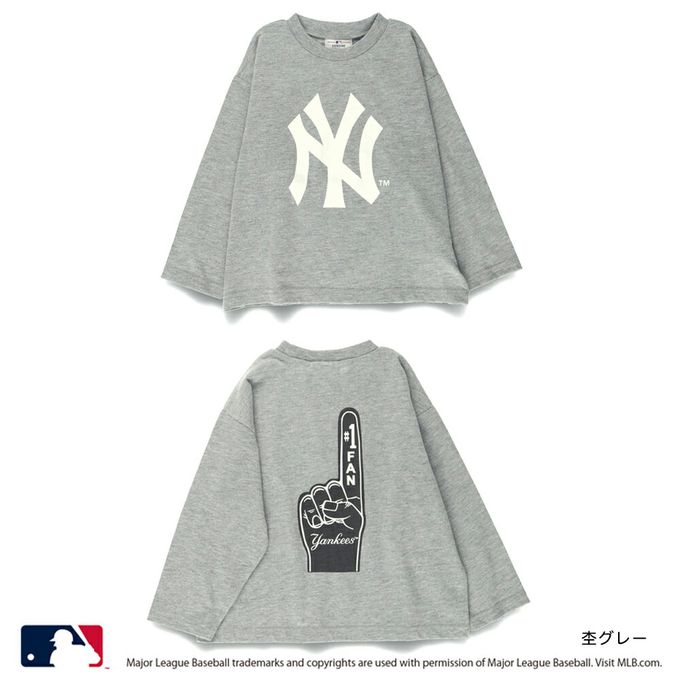 日本 BRANSHES - MLB聯名 logo印花長袖上衣-芝加哥小熊-米黃