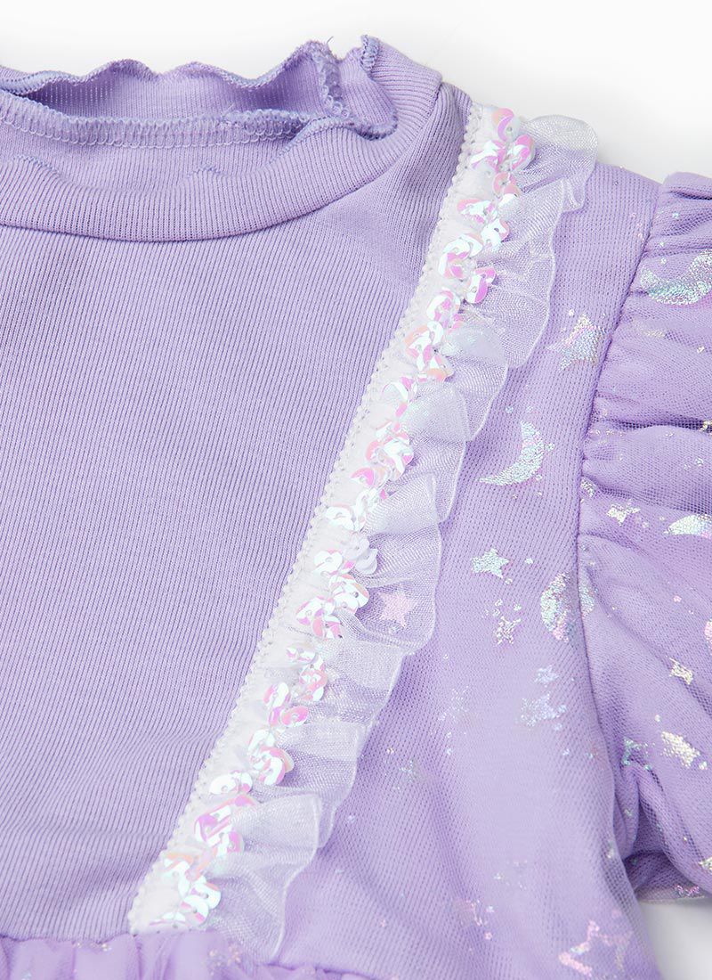 韓國 OZKIZ - 長髮公主紫色洋裝套組(附飾品)-紫