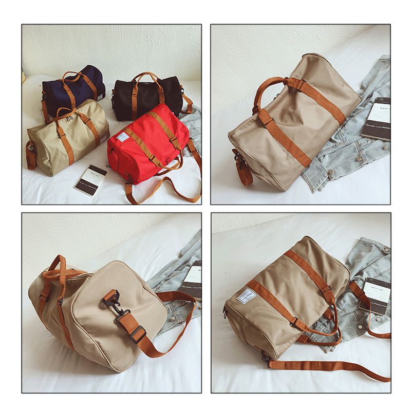 牛津布2way側背包-卡其棕