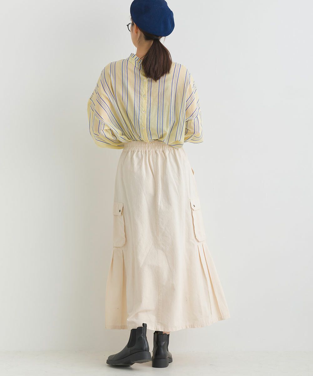 日本女裝代購 - 休閒風側口袋工裝裙-焦糖橘