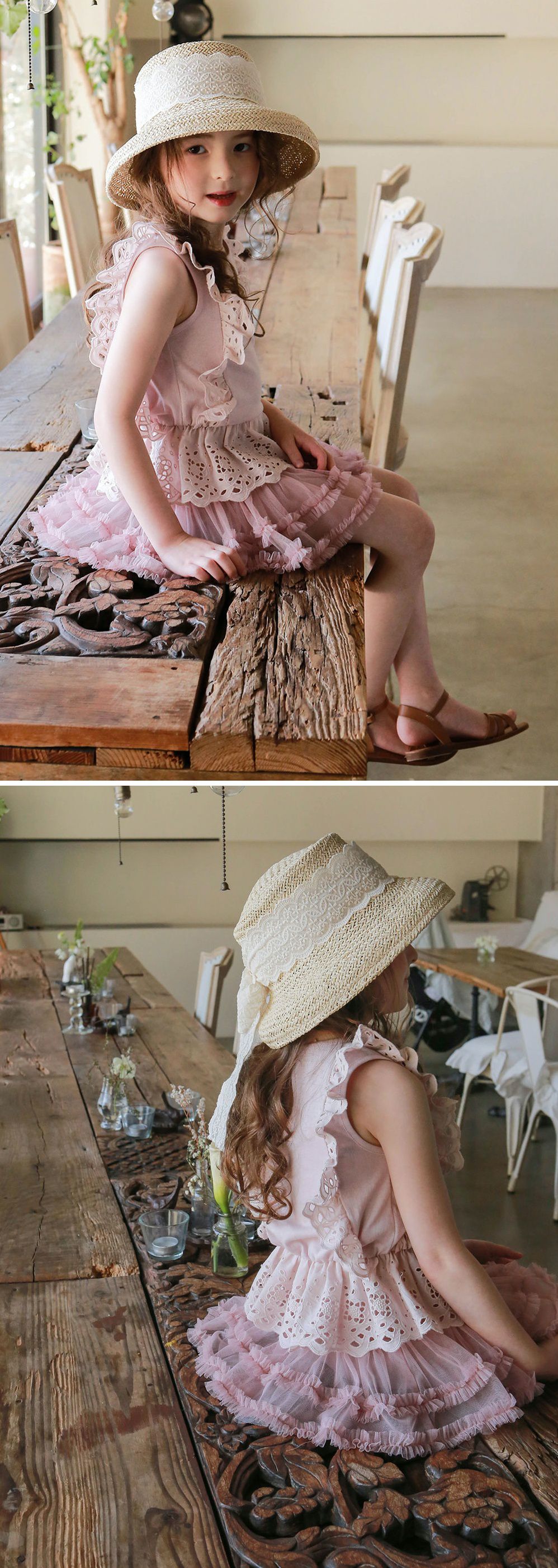 韓國 PuellaFLO - 細網紗蛋糕褲裙-粉紅