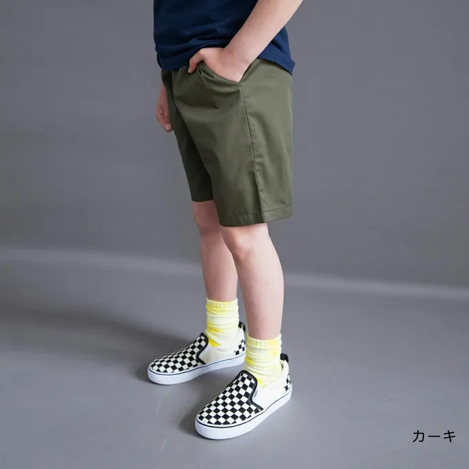 日本 BRANSHES - 挺版帥氣百搭五分褲-素色-中藍