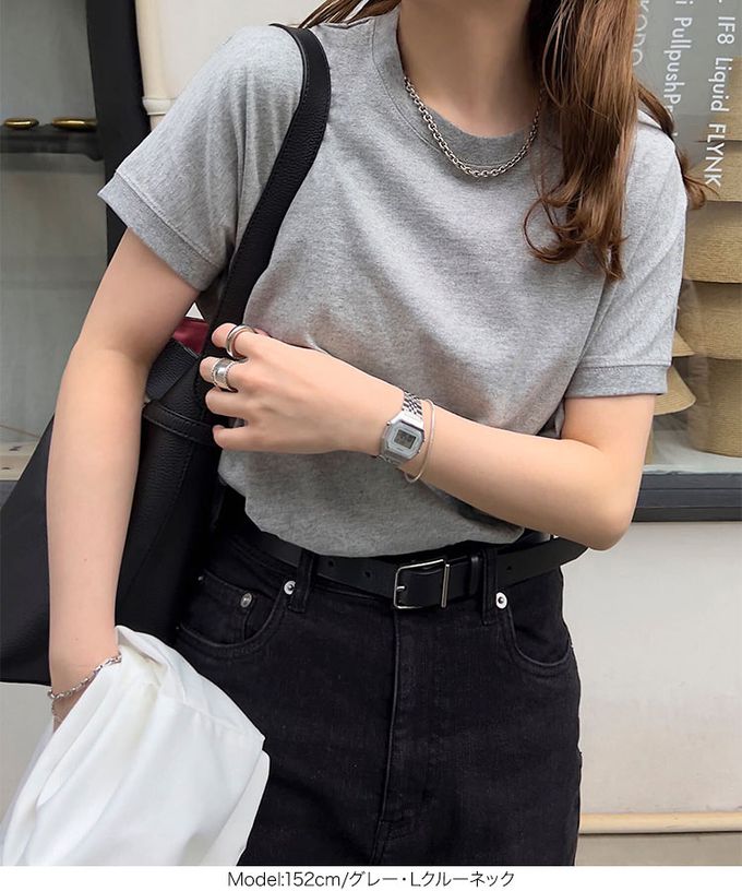 日本 Kobe Lettuce - 100%棉 修身法式袖上衣-(可選領)-灰