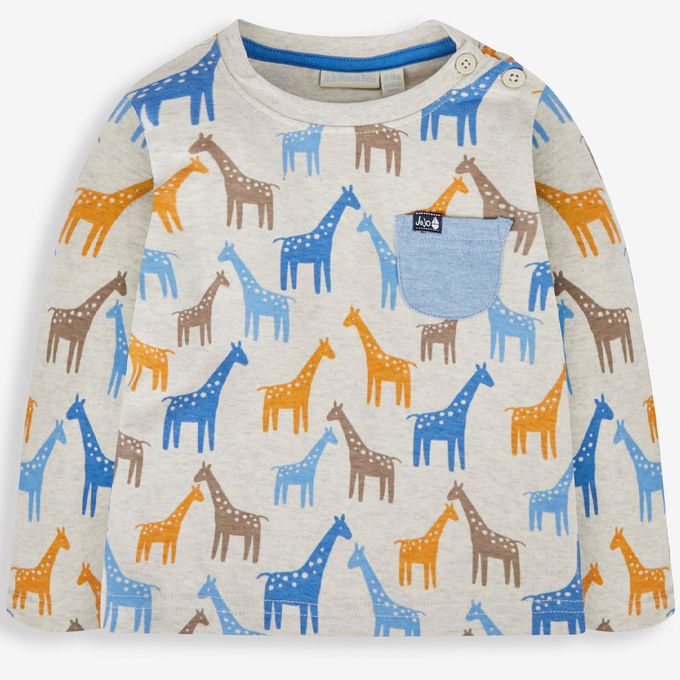 英國 JoJo Maman BeBe - 幼/兒童100%純棉長袖上衣 2 件組(可當內搭)-非洲印象