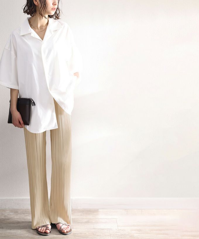 日本 Classical Elf - 光澤感細褶垂墜感長褲-石墨灰