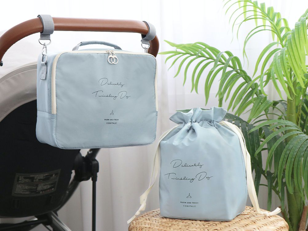 韓國 Conitale - 保冷保溫束口小提袋/便當袋-深灰