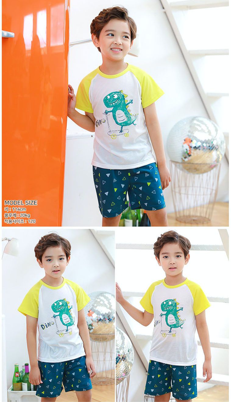 韓國 Ppippilong - 速乾透氣cool套裝-滑板恐龍