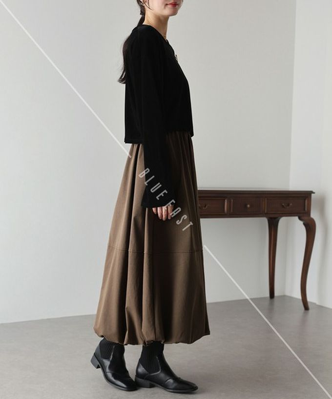 日本 BLUE EAST - 柔軟輕盈感立體澎澎氣球長裙-米杏