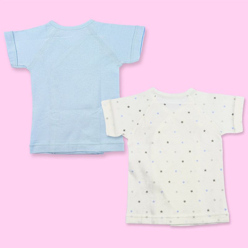 akachan honpo - 短袖肚衣2件組-淺藍色